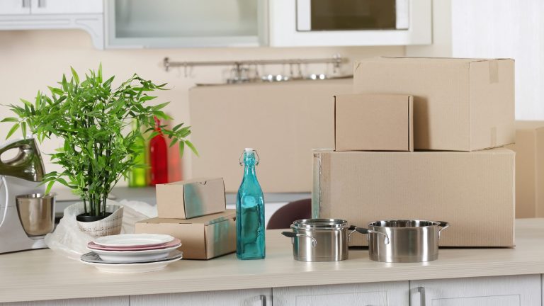 Image of kitchen items and boxes