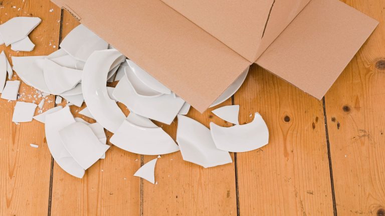 Picture of broken plates in box