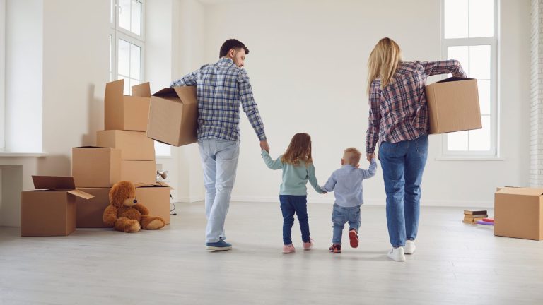 Image of family moving house