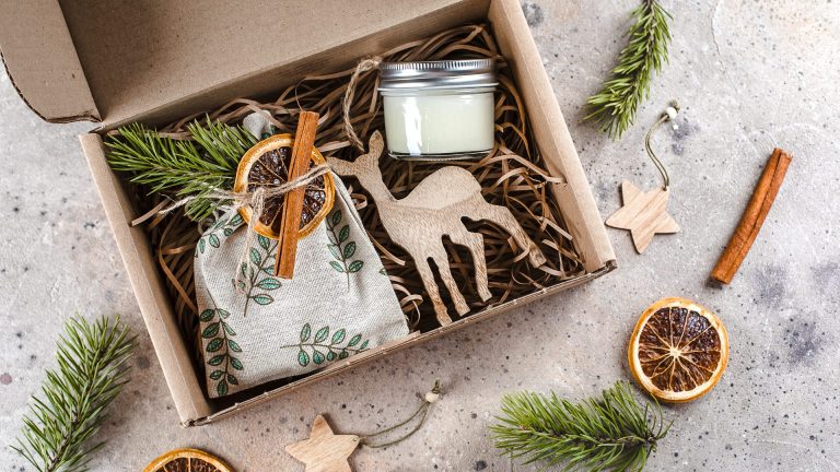 Picture of Christmas items in box